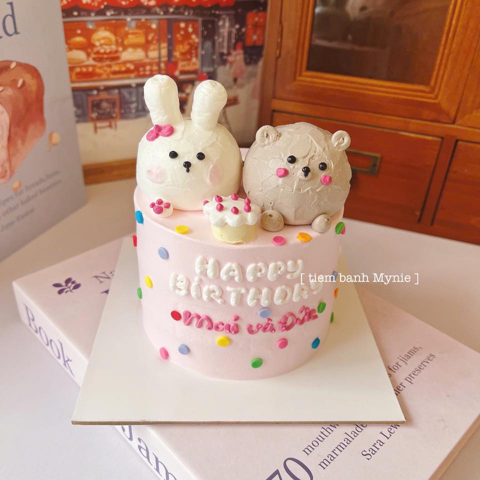 Bánh kem hàn quốc trang trí thú nổi