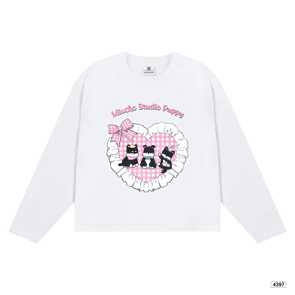Áo thun tay dài nữ puppy love form boxy Miucho 4397_thumbnail_12