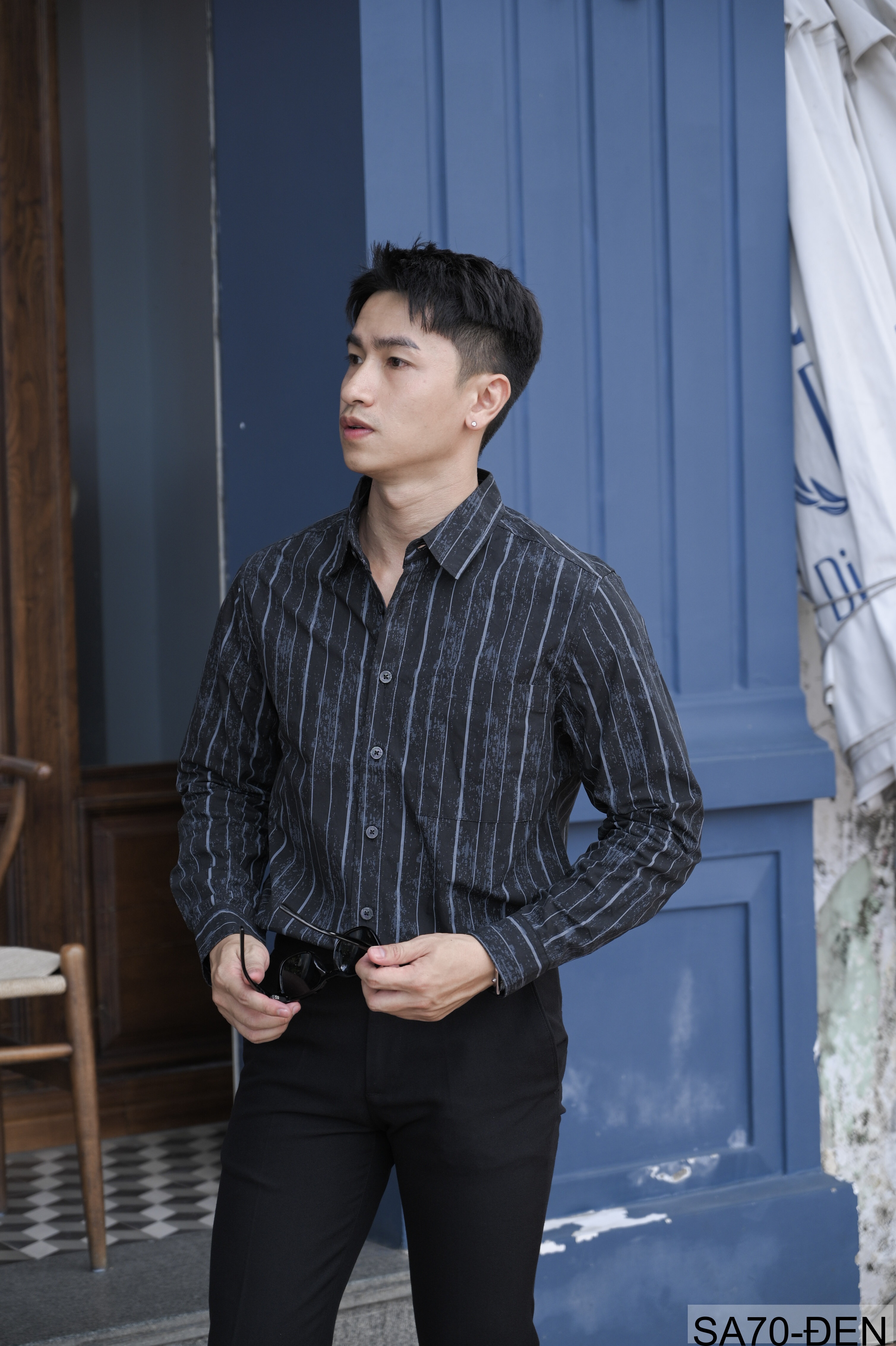 SA70 - Áo sơ mi nam kẻ sọc phong cách Nhật Bản, chất cotton mềm, dáng rộng thoải mái_thumbnail_7