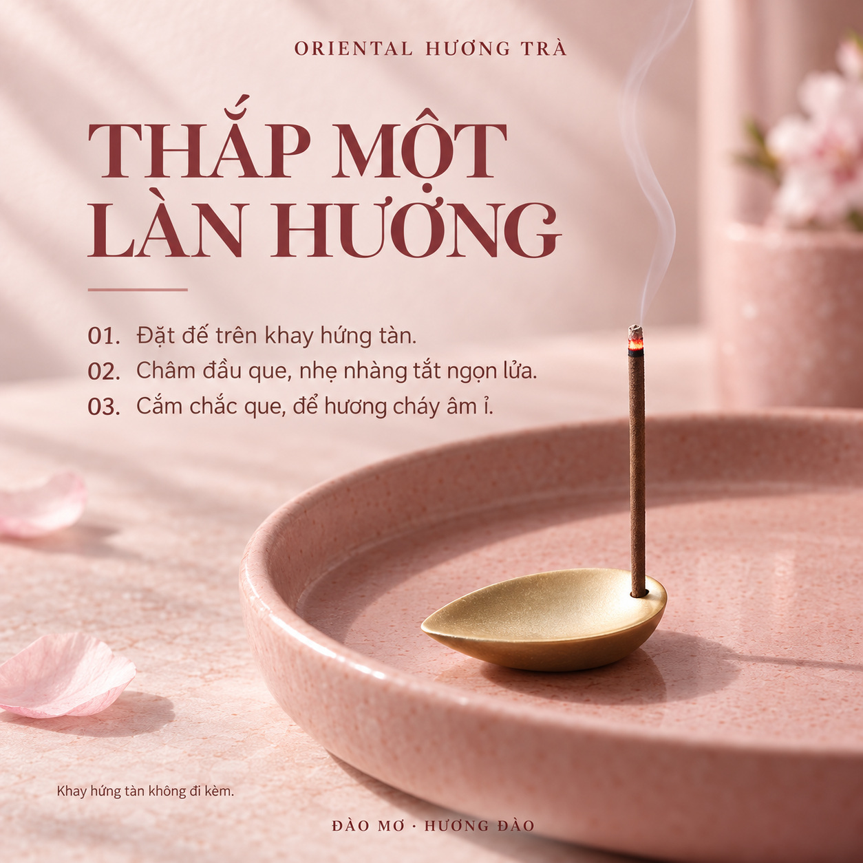 Đào Mơ - Nhang thơm không tăm Oriental hương Đào, 30 que, tặng đế cắm_thumbnail_4