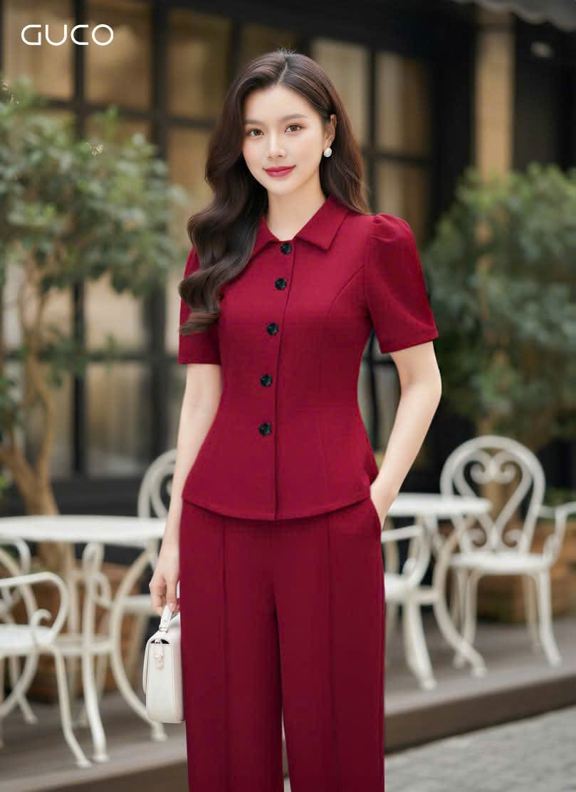 ÁO CỔ SƠ MI TAY NGẮN - ĐỎ
