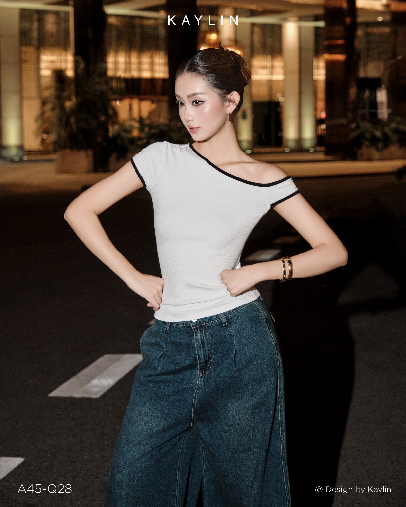 Áo Thun Viền Lệch KAYLIN Line Tee