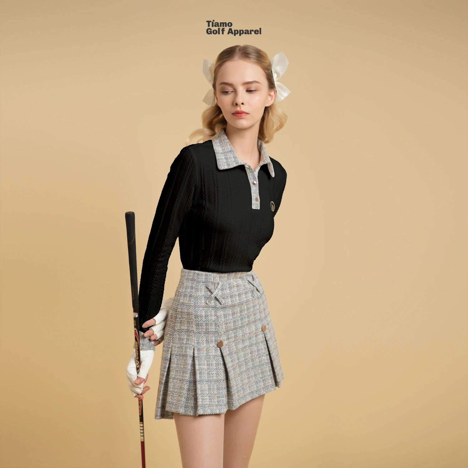 Áo Polo Phối Cổ Tweed Nữ_thumbnail_0