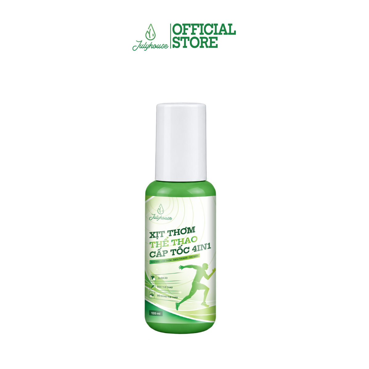 Xịt thơm thể thao cấp tốc 4in1 120ml Julyhouse