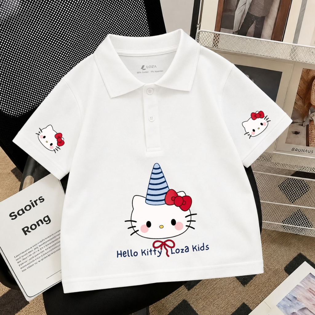 Áo polo cho bé gái hình Hello Kitty nhiều mẫu - Loza Kids PL008_thumbnail_9