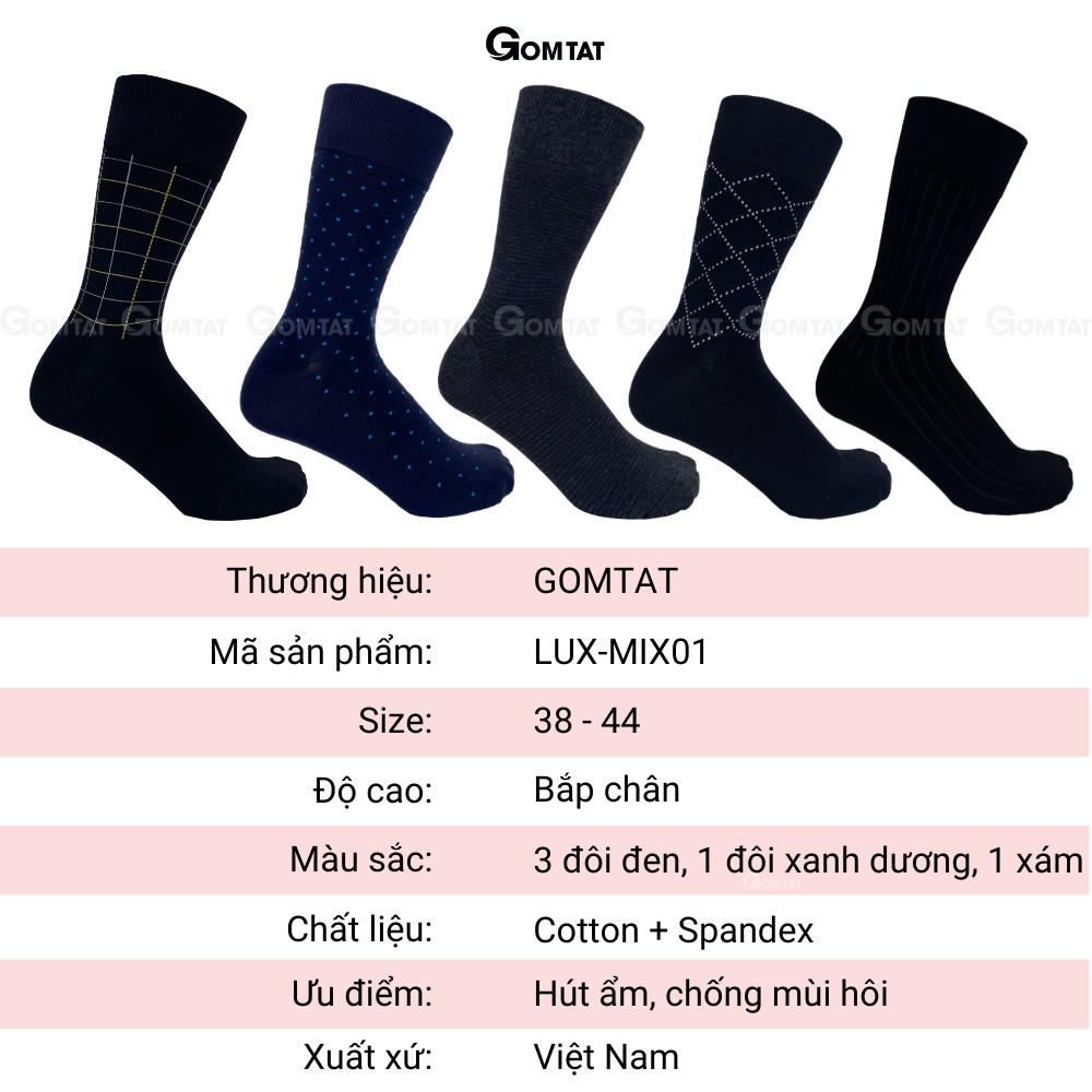 Combo tất giày tây họa tiết LUX-MIX-CB_thumbnail_9