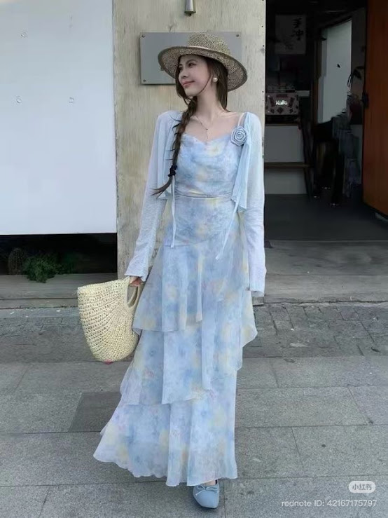Lucas - Set váy hoa 2 dây gấu xòe 3 tầng + áo cardigan buộc nơ_thumbnail_4