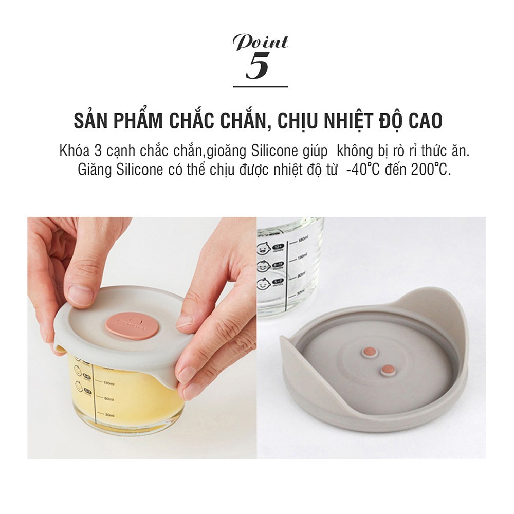Hộp đựng thức ăn cho bé Lock&Lock có vạch chia 230ml*3 hộp - Nắp màu xám, silicone màu hồng nhạt_thumbnail_6