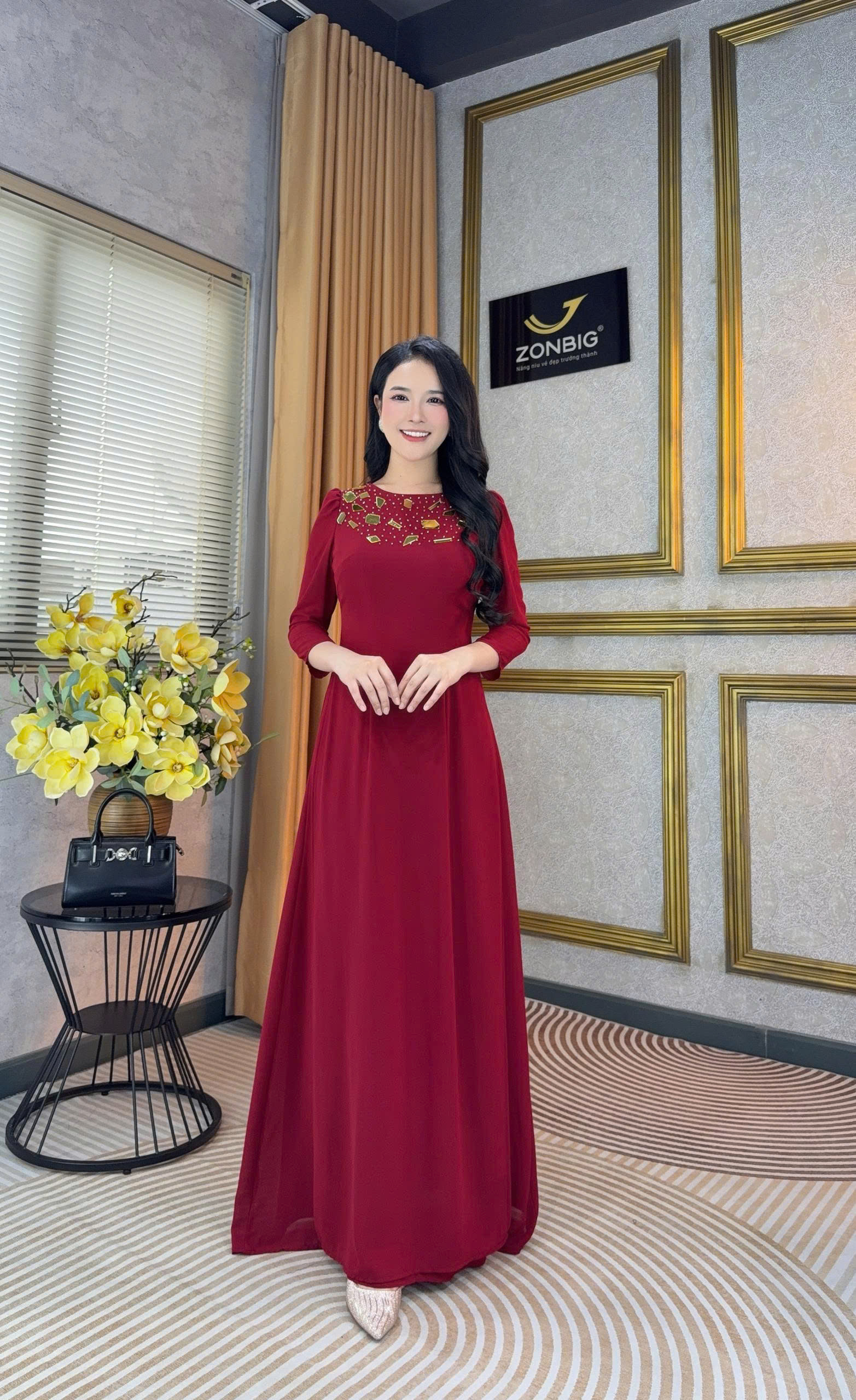 Đầm giả áo dài - Y2180 - Thương hiệu ZONBIG