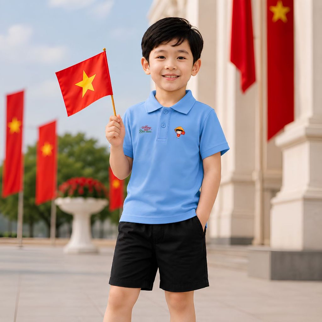 Áo polo cho bé trai và bé gái hình Măng non yêu nước - Loza Mã: PL006_thumbnail_11