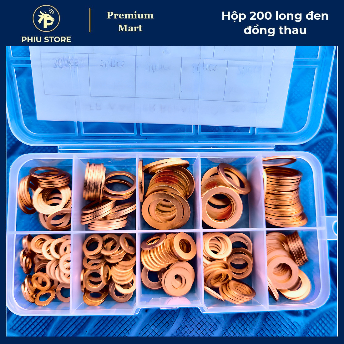 Long Đen Đồng Thau - Hộp 200 Long Đền Đồng M5-M14, Vòng Đệm Đồng Nguyên Chất - PHIU STORE_thumbnail_2