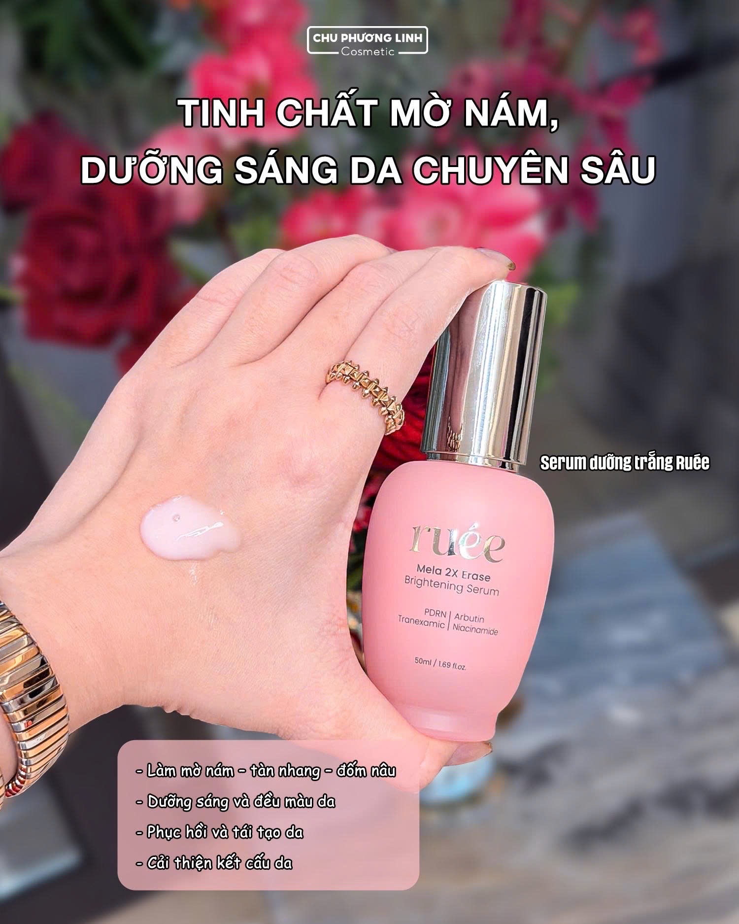 Serum trị nám sáng da RUEE MELA 2X ERASE BRIGHTENING SERUM