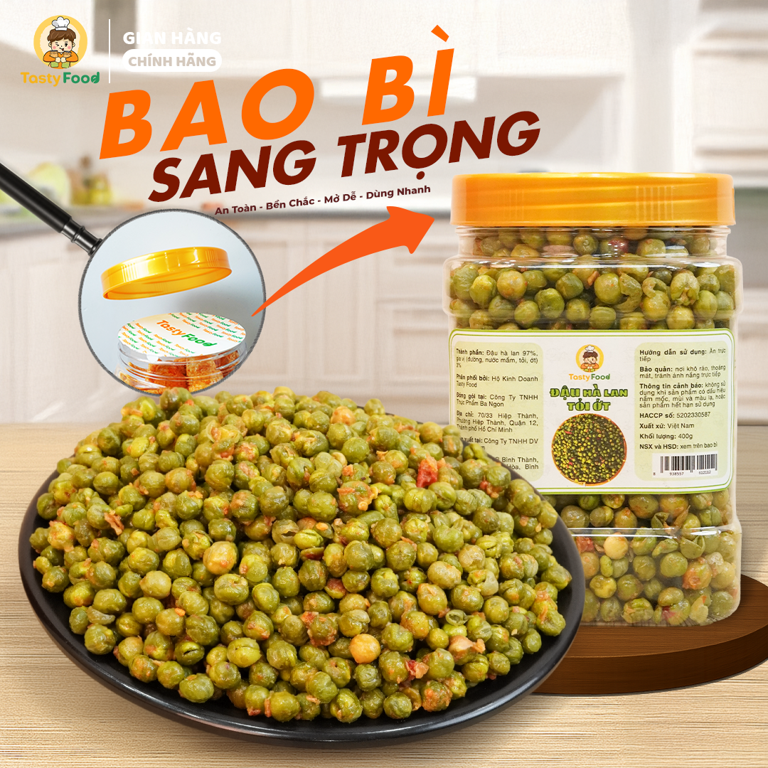 Đậu hà lan tỏi ớt Tatsy Food - Hũ vuông nhỏ 500g_thumbnail_2
