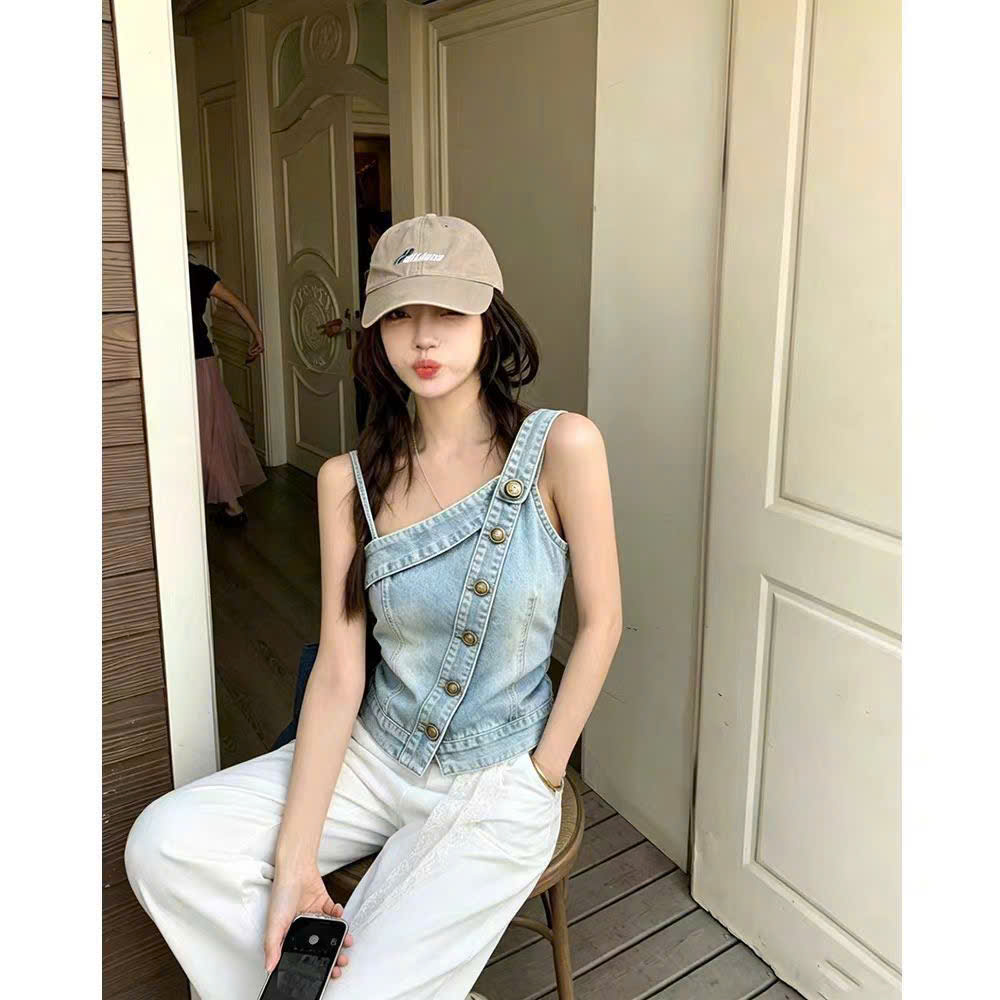 MS XM2502427: Áo Hai Dây Denim Lệch Vai_thumbnail_3