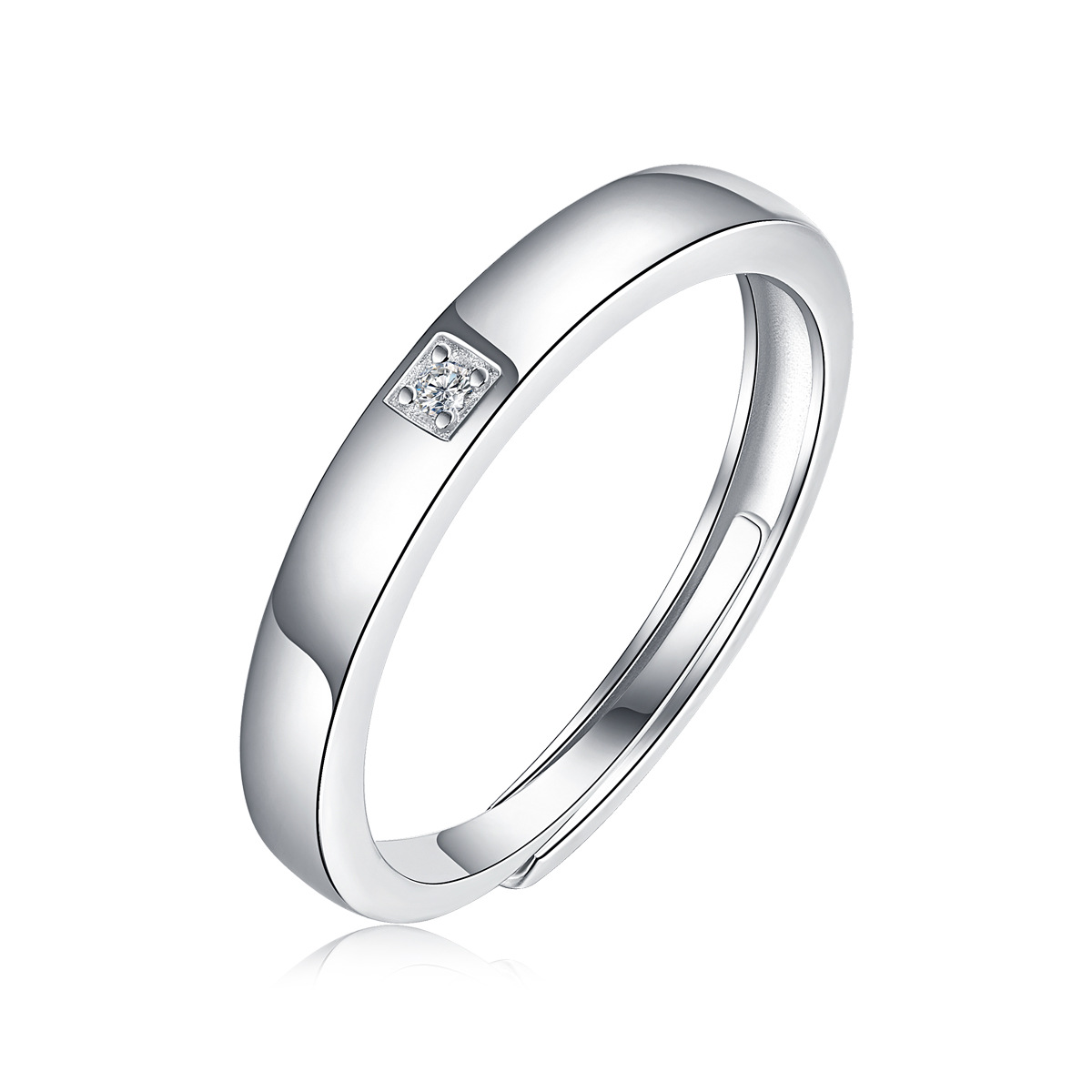 Nhẫn Đôi Song Hành Đính Kim Cương Moissanite Bạc S925 NHC022 Nhẫn Nam_thumbnail_0