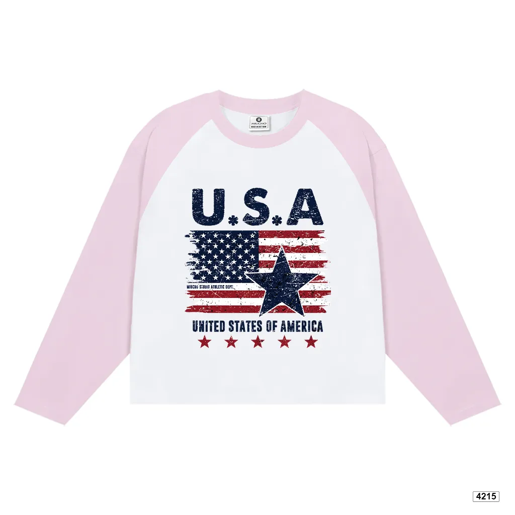 Áo thun boxy tay dài phối raglan chất đường phố Miucho 4215_thumbnail_0