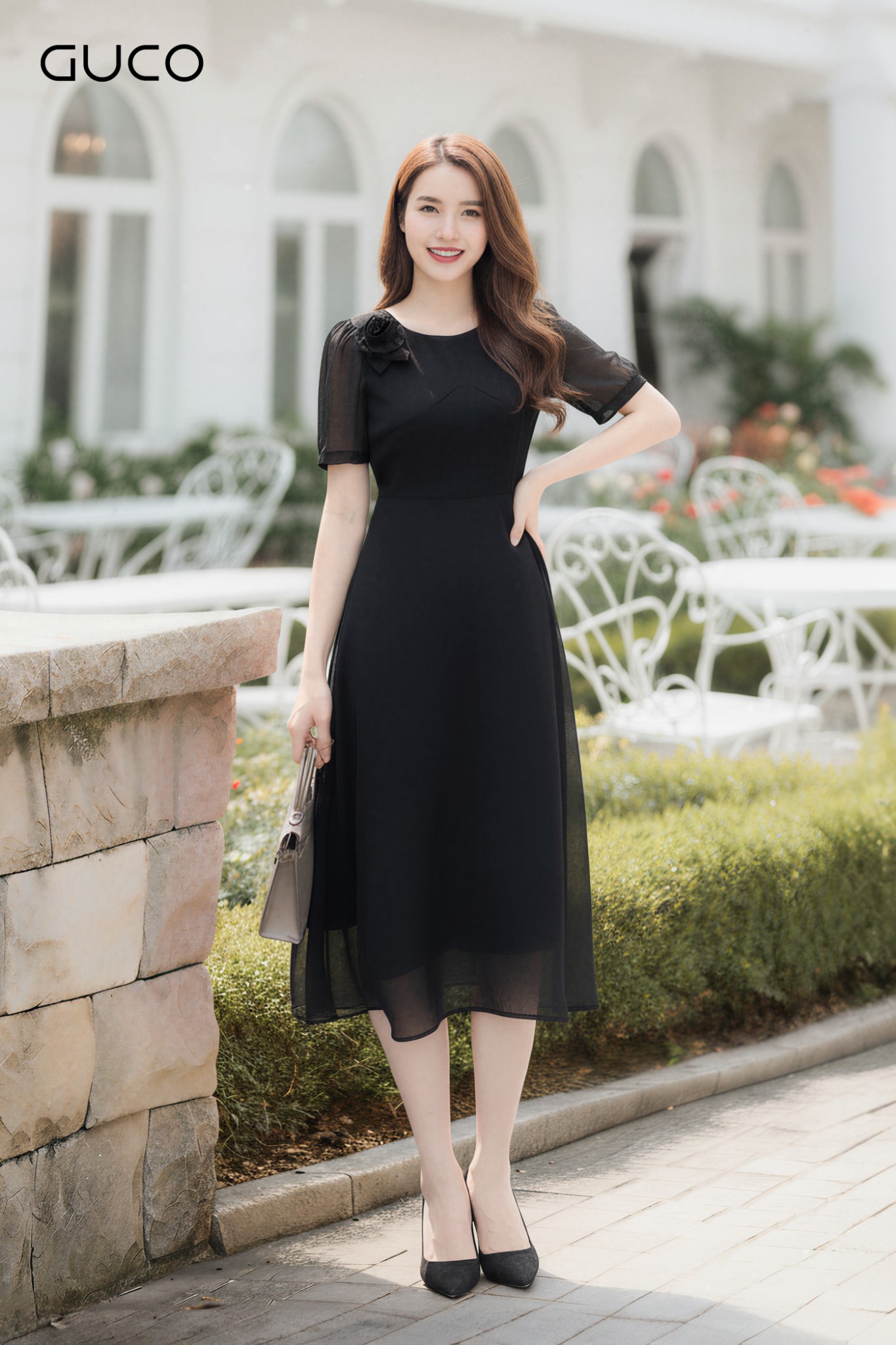 ĐẦM XÒE CỔ TRÒN ĐÍNH HOA - ĐEN_thumbnail_1