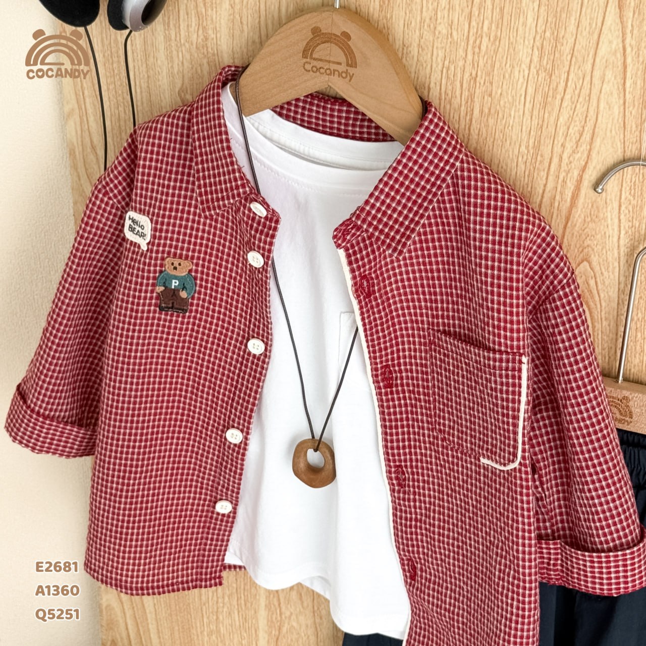 Áo dài sơ mi kẻ ĐỎ tag gấu_thumbnail_3