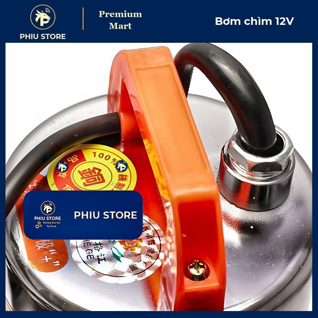 Bơm chìm 12V, máy bơm chìm dùng bình ắc quy, bơm nước 12V đẩy cao, máy bơm nước ắc quy, 300W và 370W, PHIU STORE_thumbnail_7