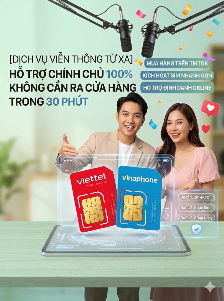 Phá bỏ rào cản địa lý - Giải pháp mua và đăng ký sim chính chủ 100% từ xa qua TikTok Shop