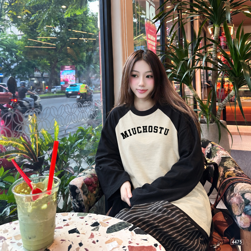 Áo tay dài boxy Miucho raglan cổ tròn Hàn Quốc 4475_thumbnail_5