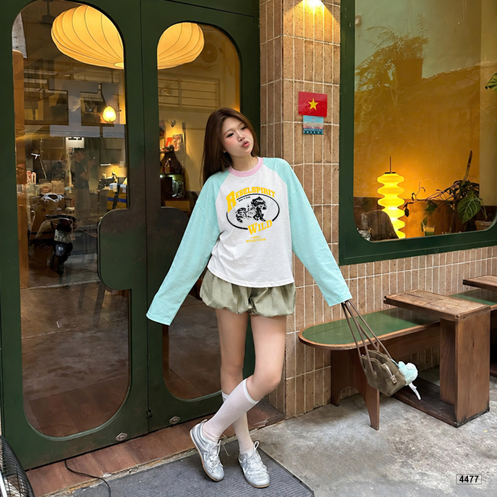 Áo thun nữ form boxy Miucho tay dài cổ tròn cotton xược thoáng mát 4477_thumbnail_3