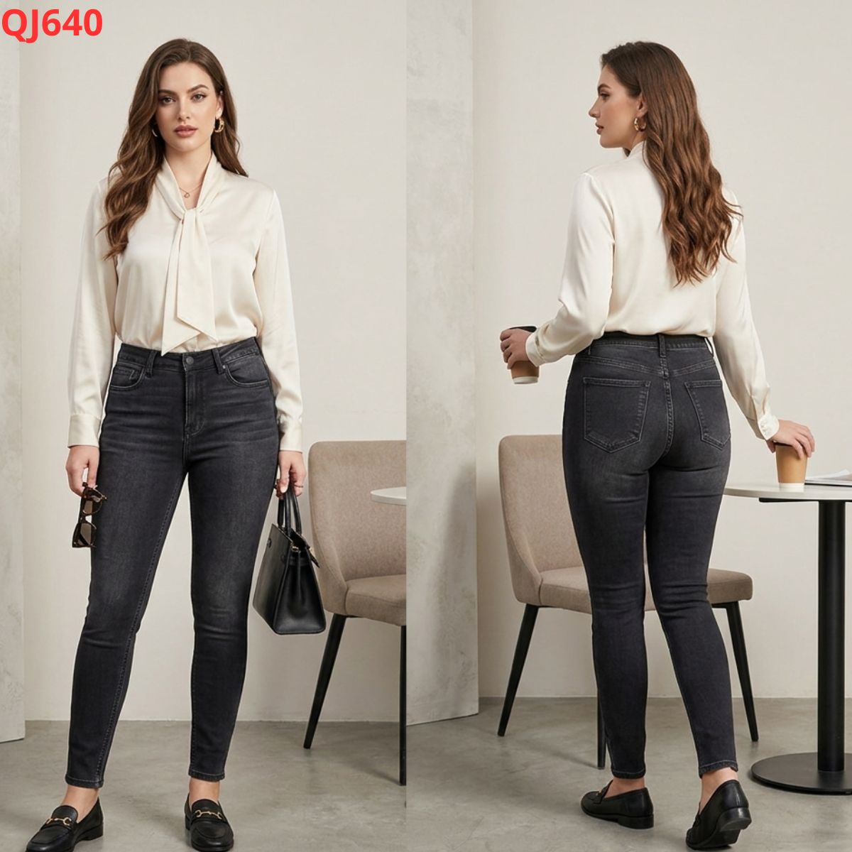 QJ640 Quần jeans ôm - đen_thumbnail_2