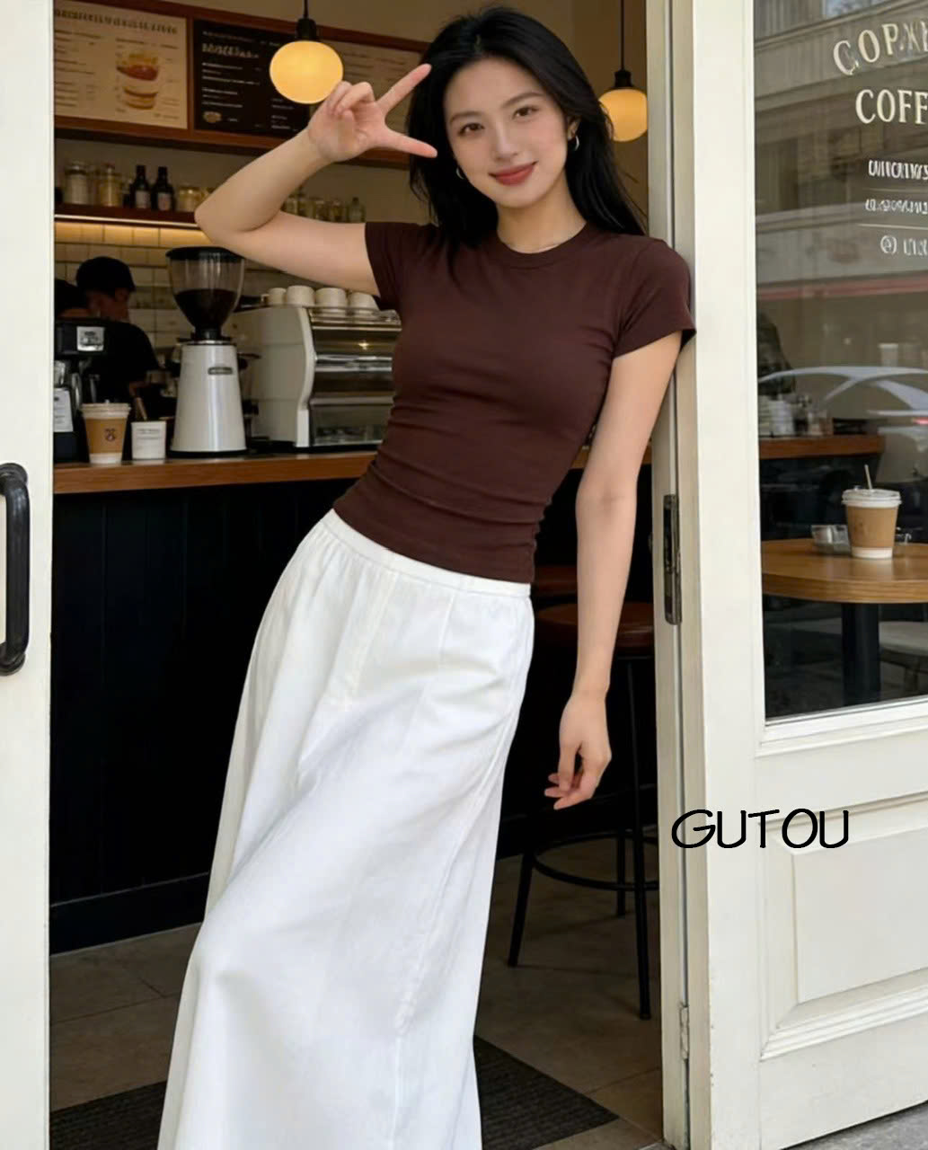 [ GUTOU ] Áo Thun Ôm Body Cổ Tròn Tay Ngắn Basic_thumbnail_4