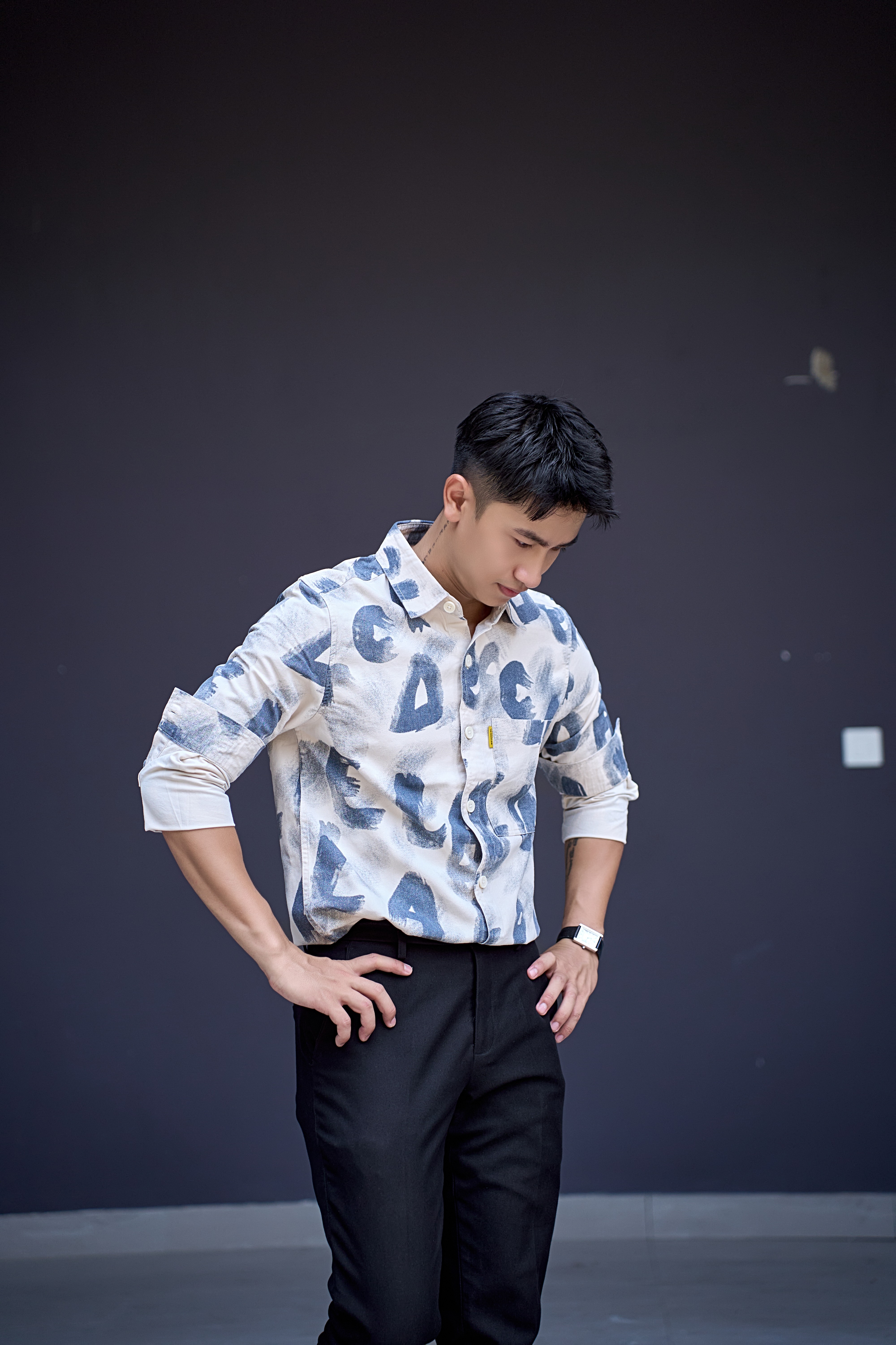 SA110 - Áo sơ mi nam dài tay in chữ nghệ thuật phong cách Nhật, chất cotton mềm mại, form rộng rãi thời thượng_thumbnail_7