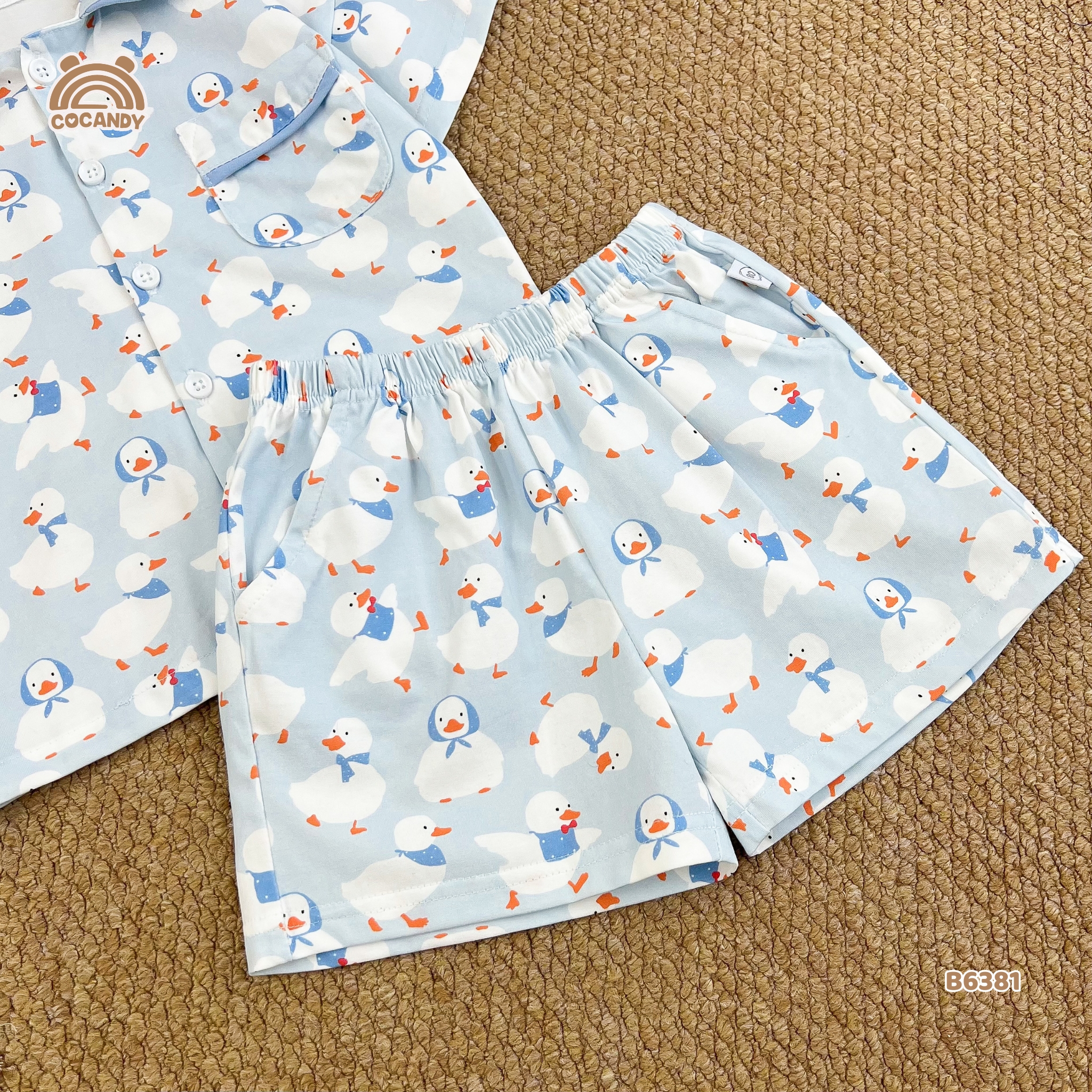 Bộ cộc pijama XANH họa tiết vịt quàng khăn_thumbnail_6
