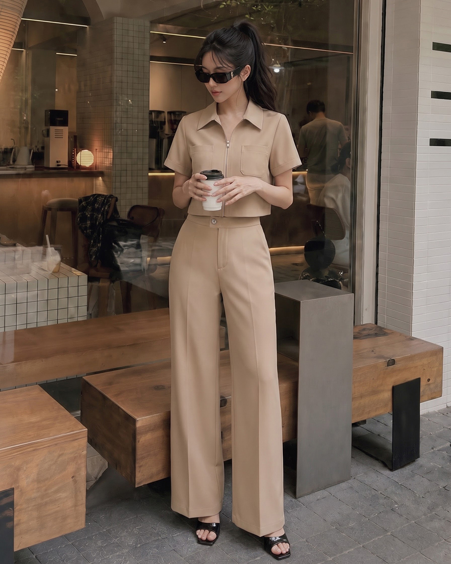Bộ quần suông áo croptop 26508