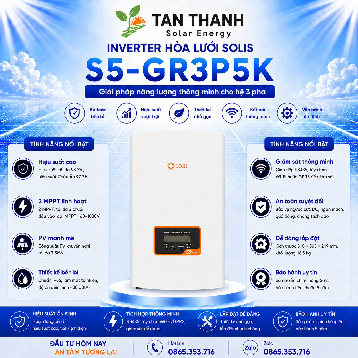Solis S5-GR3P5K 5kW 3 Pha