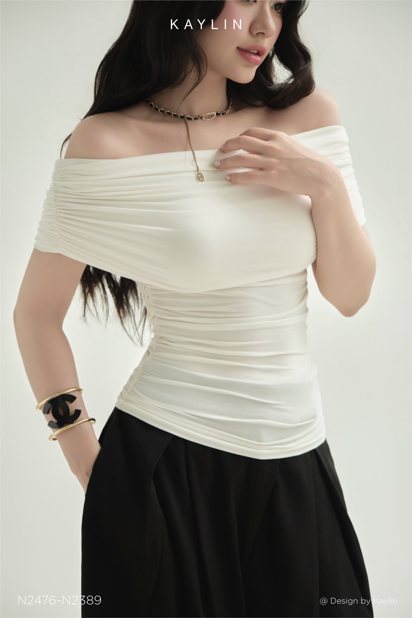 Áo Kiểu Thun Trễ Vai KAYLIN