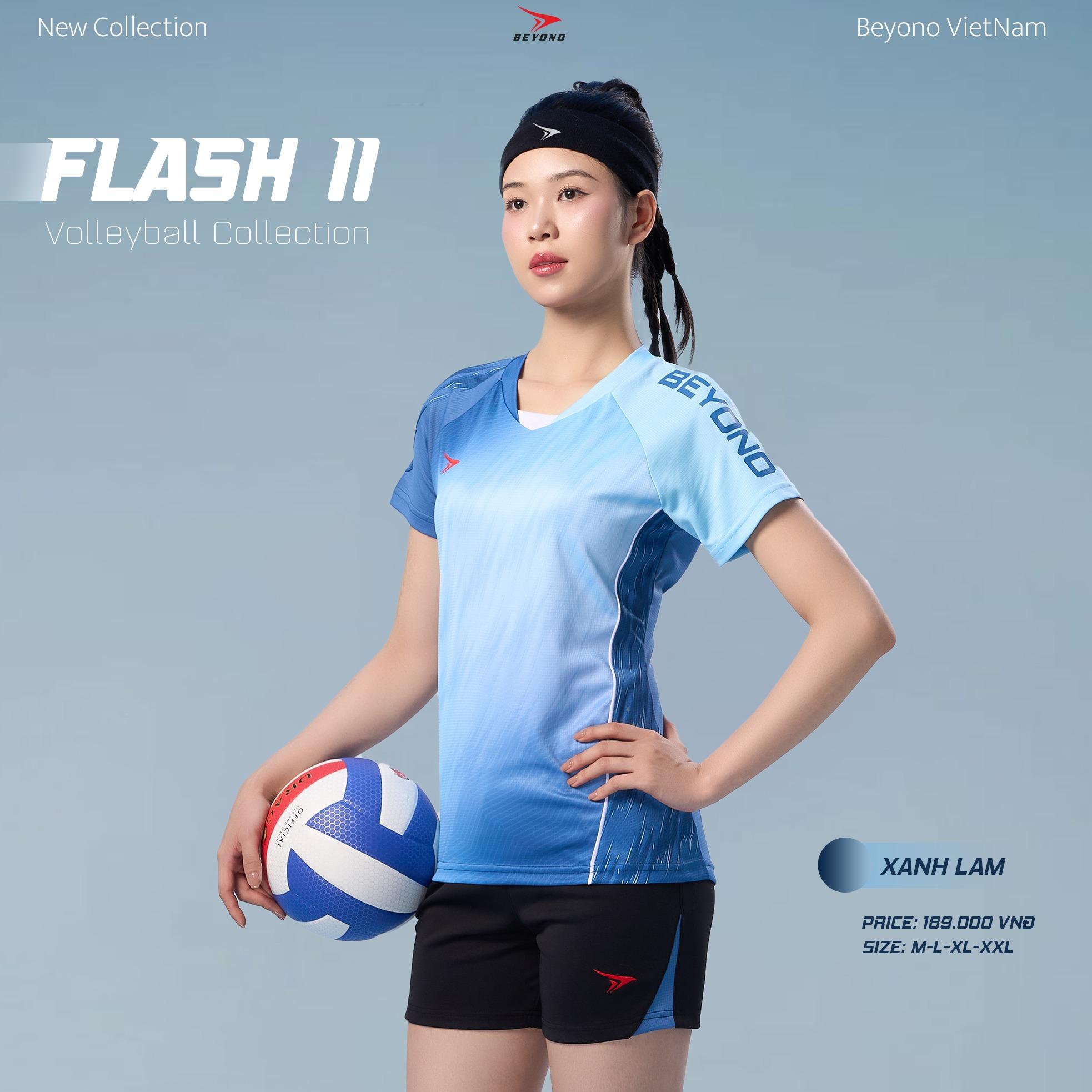 Quần Áo Bóng Chuyền Beyono Flash Lam Thun Mè Thoáng Khí Thể Thao Đương Đại_thumbnail_1
