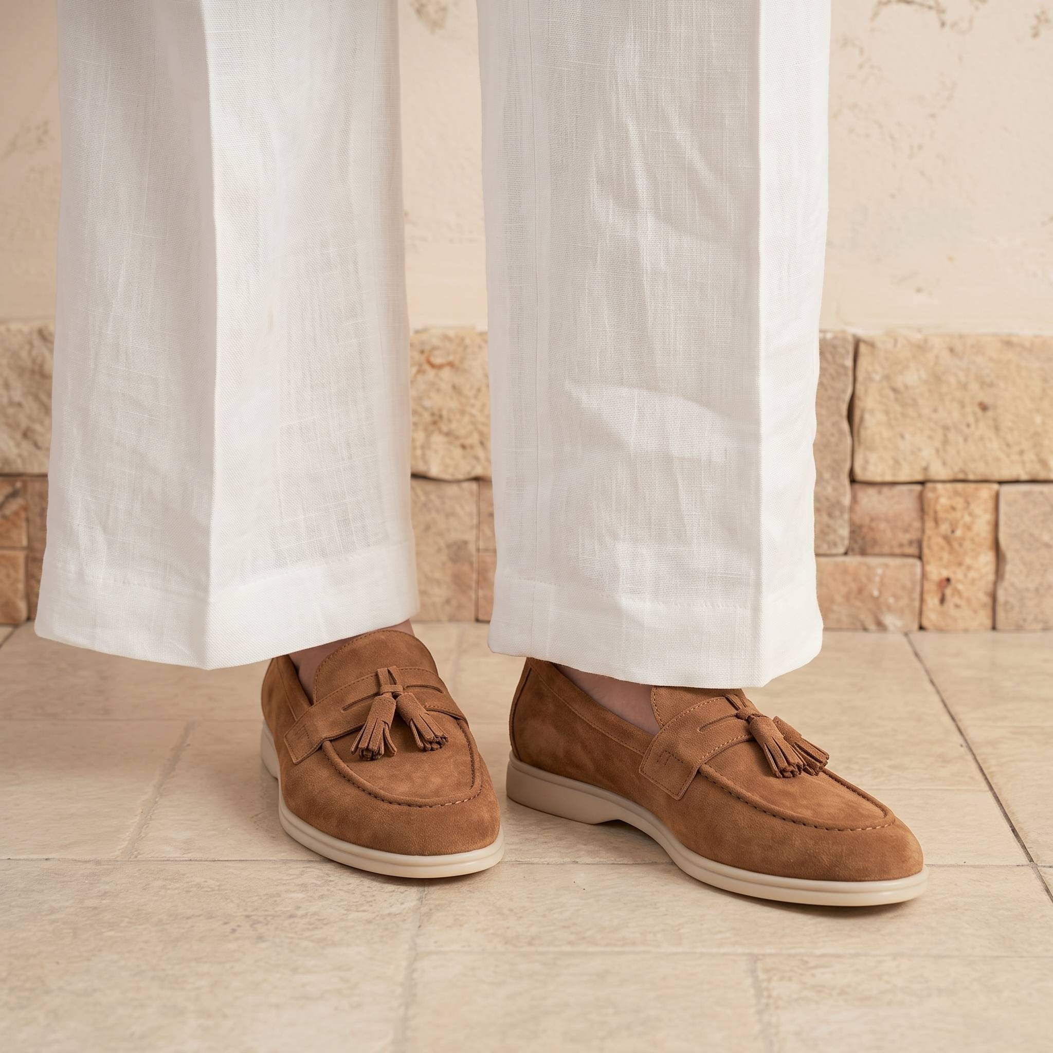Giày Loafer Da Lộn Sorrento Chuông Tháo Rời