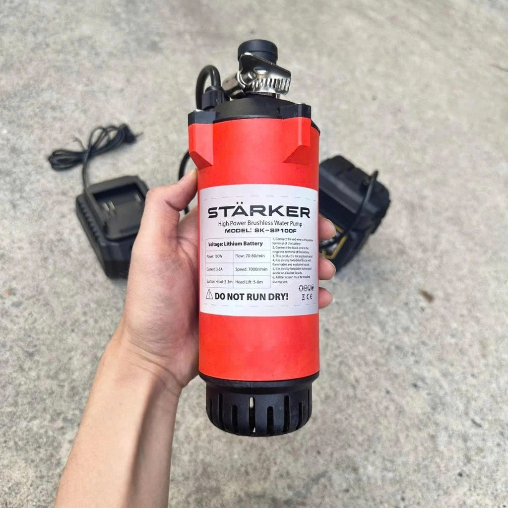 Máy Bơm Chìm Dùng Pin STARKER SK-X20-SUP380 21V – Bơm Tõm Không Dây, Chân Pin M21