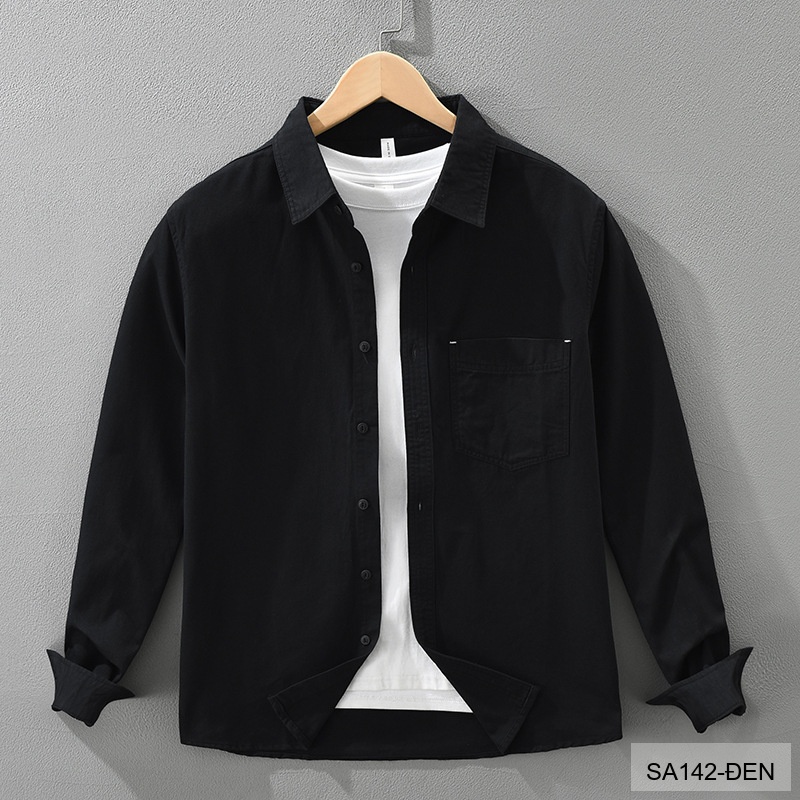 SA142 - Áo Sơ Mi Dài Tay Nam Phong Cách Nhật Bản Chất Cotton 100% Đa Năng_thumbnail_2