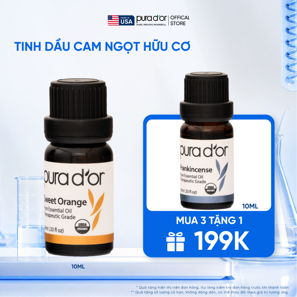 Tinh Dầu Cam Ngọt Hữu Cơ PURA D’OR Therapeutic Grade Sweet Orange Essential Oil 10ml_thumbnail_0