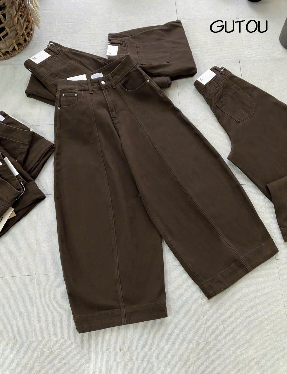 [ GUTOU ] Quần Jean Baggy Ống Rộng Seam Mordern_thumbnail_10