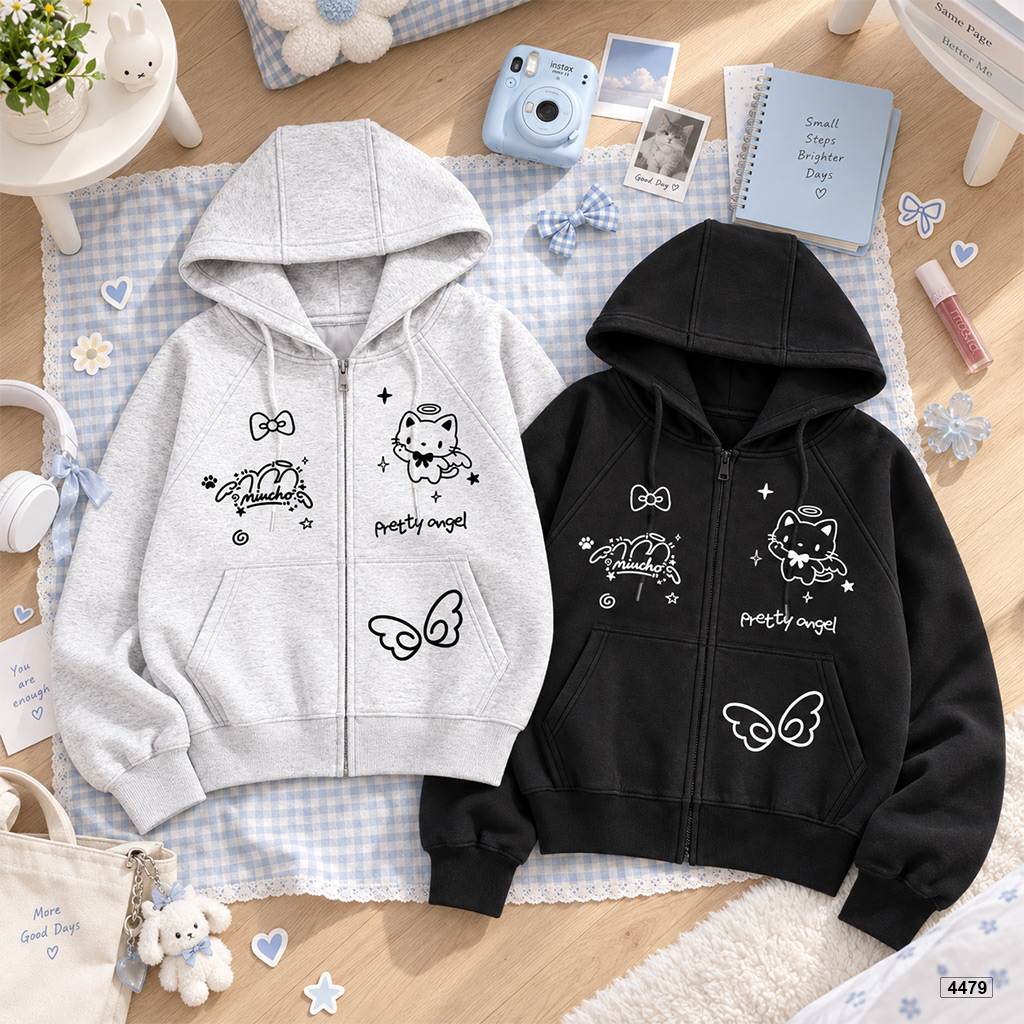 Áo hoodie zip Miucho form rộng basic nỉ 2 da 4479_thumbnail_6