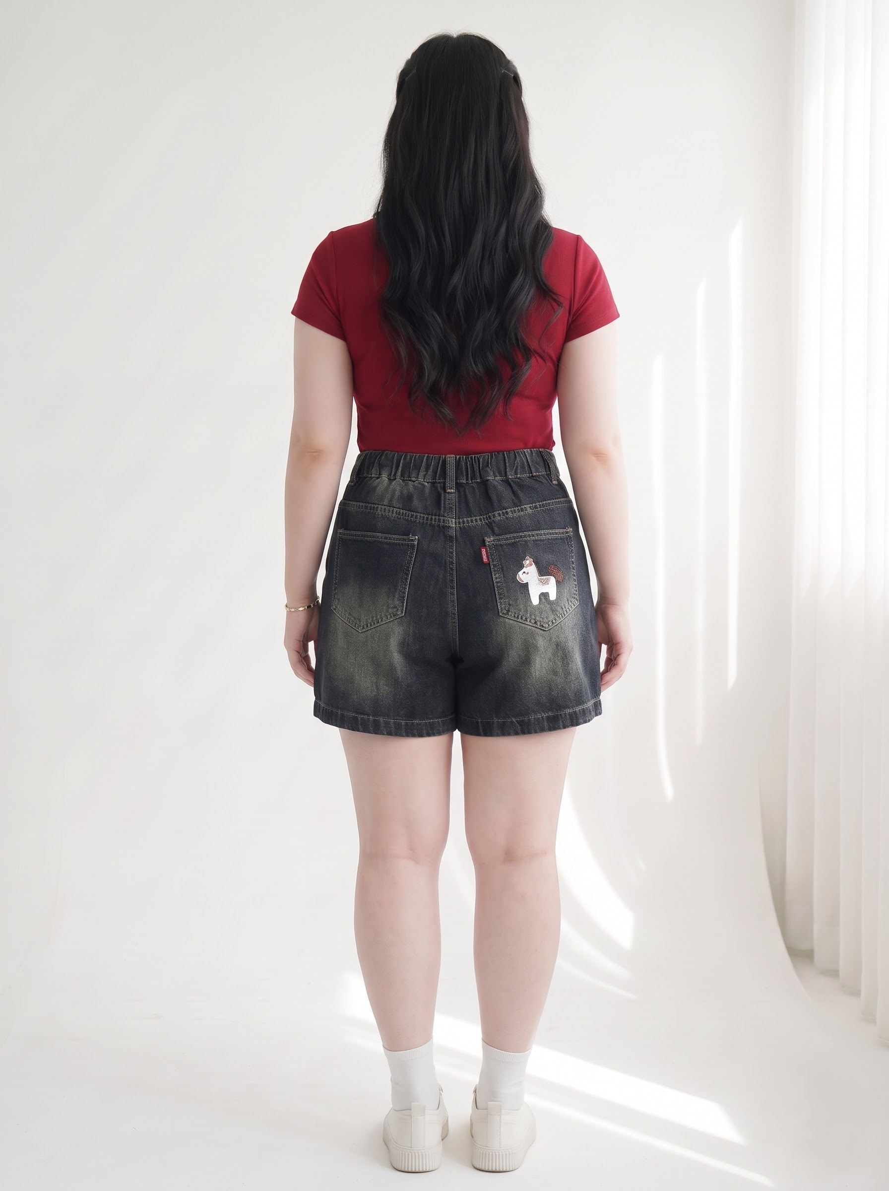 Quần Short Jean Lửng Thêu Cún Bigsize Lưng Thun Sau Ống Rộng - Xanh Đậm, Xanh Nhạt - Vừa 55–90kg - T-QSJ72_thumbnail_3