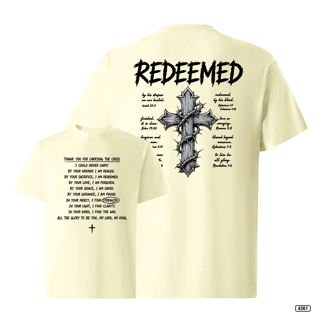 Áo thun nam form rộng Redeemed Cross Teeprint 4361_thumbnail_12