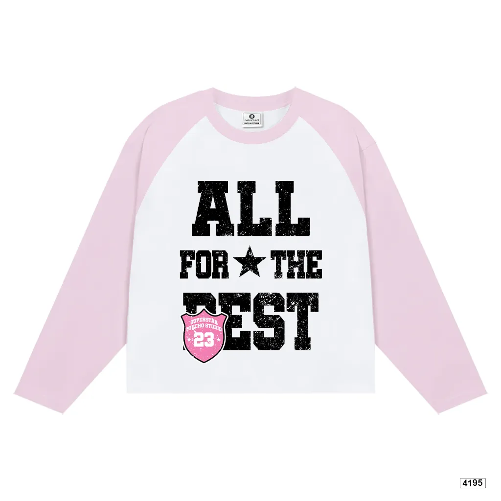 Áo thun boxy tay dài phối raglan All for the best Miucho 4195_thumbnail_0