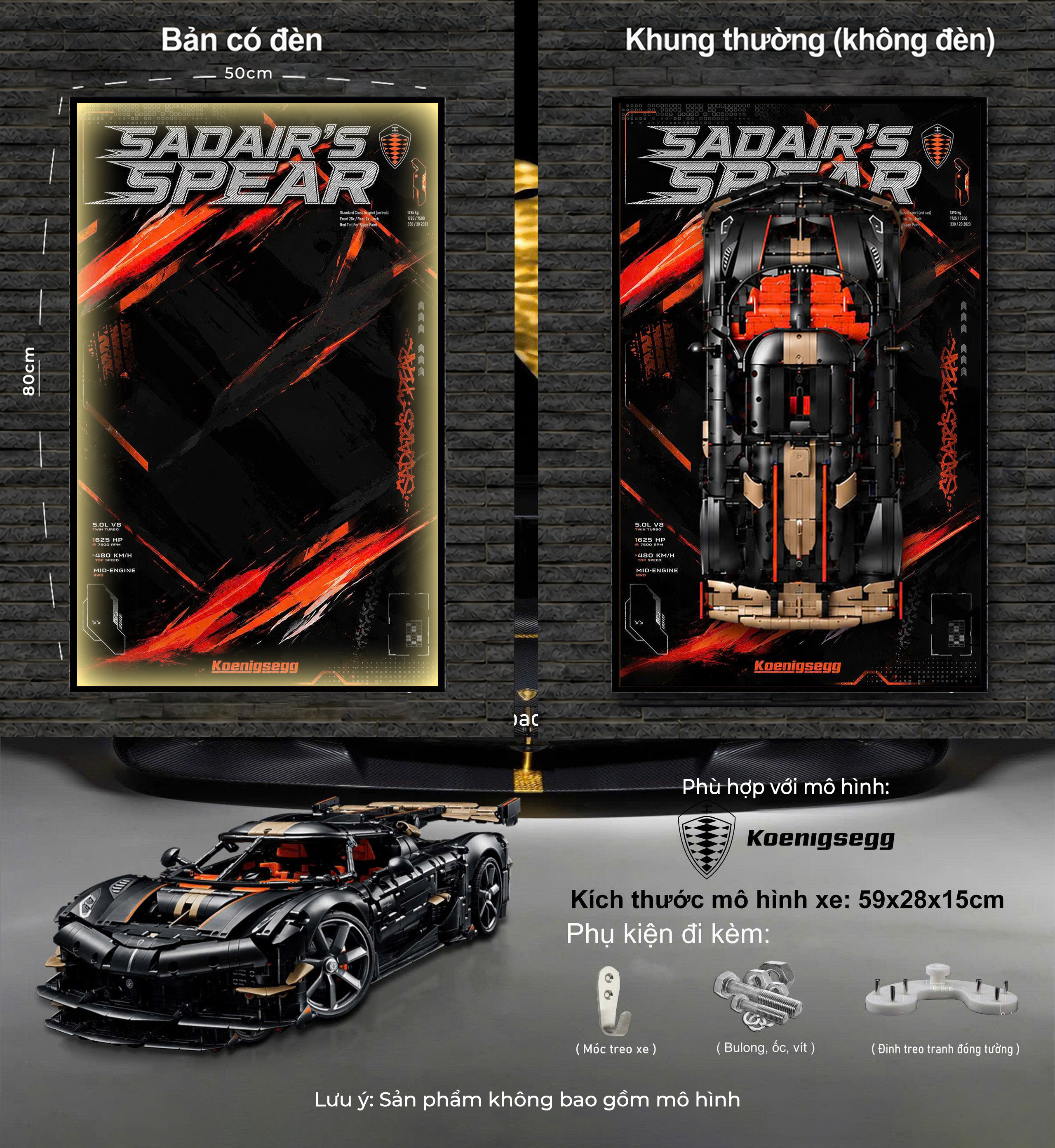Khung Trưng Bày LEGO Koenigsegg Sadair's Spear