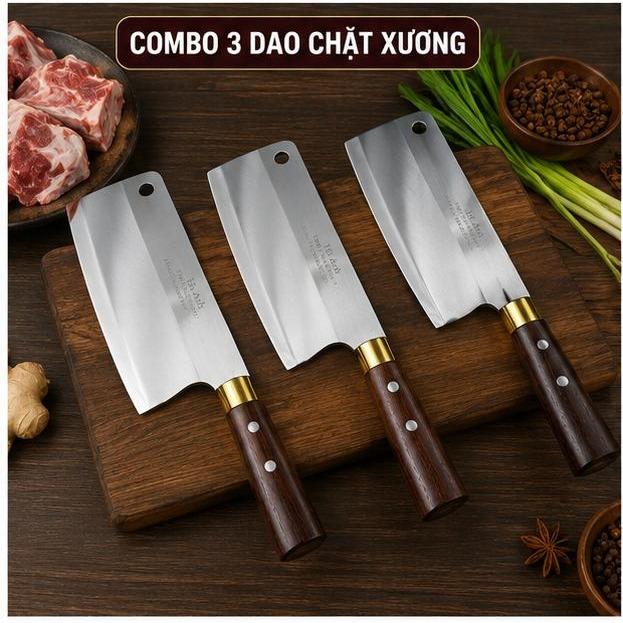 Dao xịn chặt xương loại lớn - nặng 600gram - thép trắng không gỉ Hà Anh, siêu bén_thumbnail_2