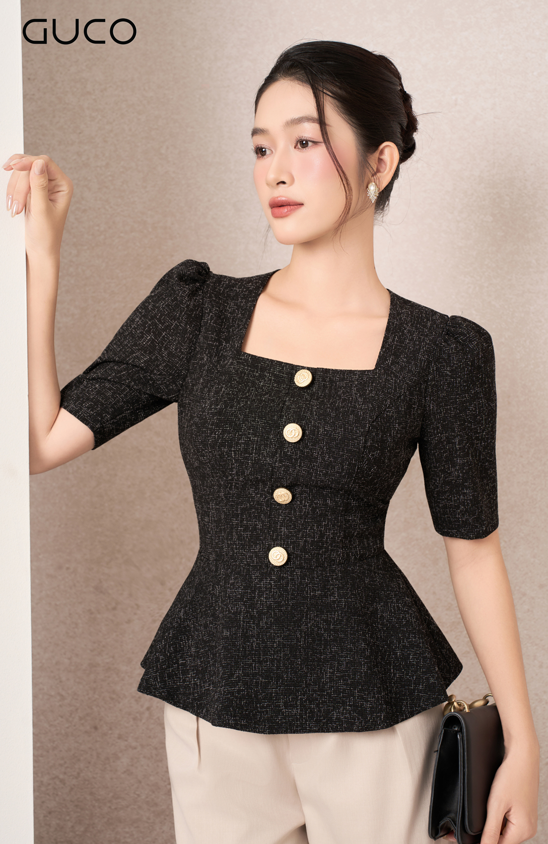 ÁO PEPLUM THIẾT KẾ CỔ VUÔNG - ĐEN_thumbnail_1