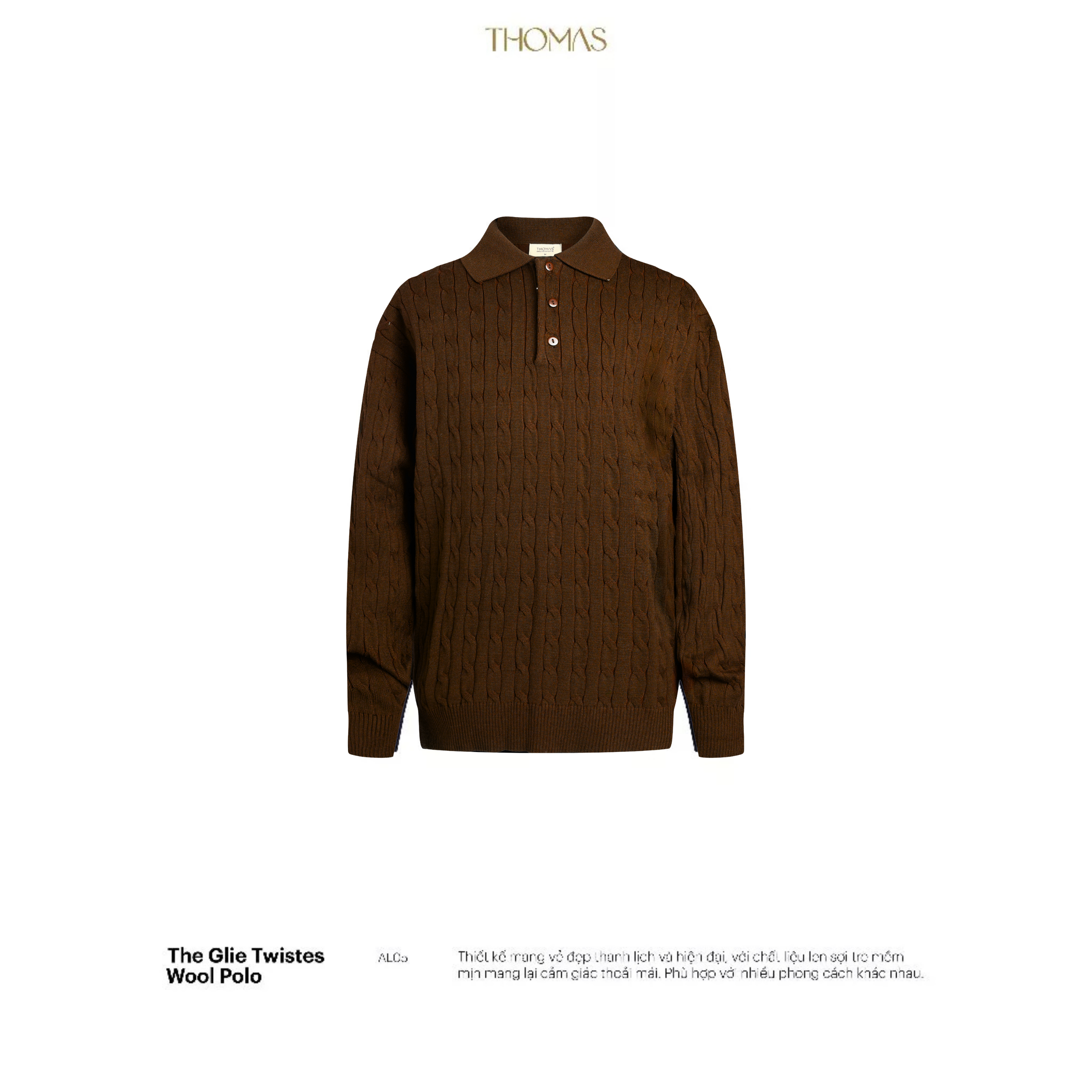 Áo Polo Len Dài Tay Twisted-Wool Sợi Viscose Form Relaxed_thumbnail_14