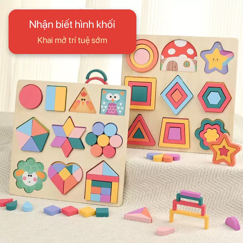 Bộ ghép hình khủng long gỗ