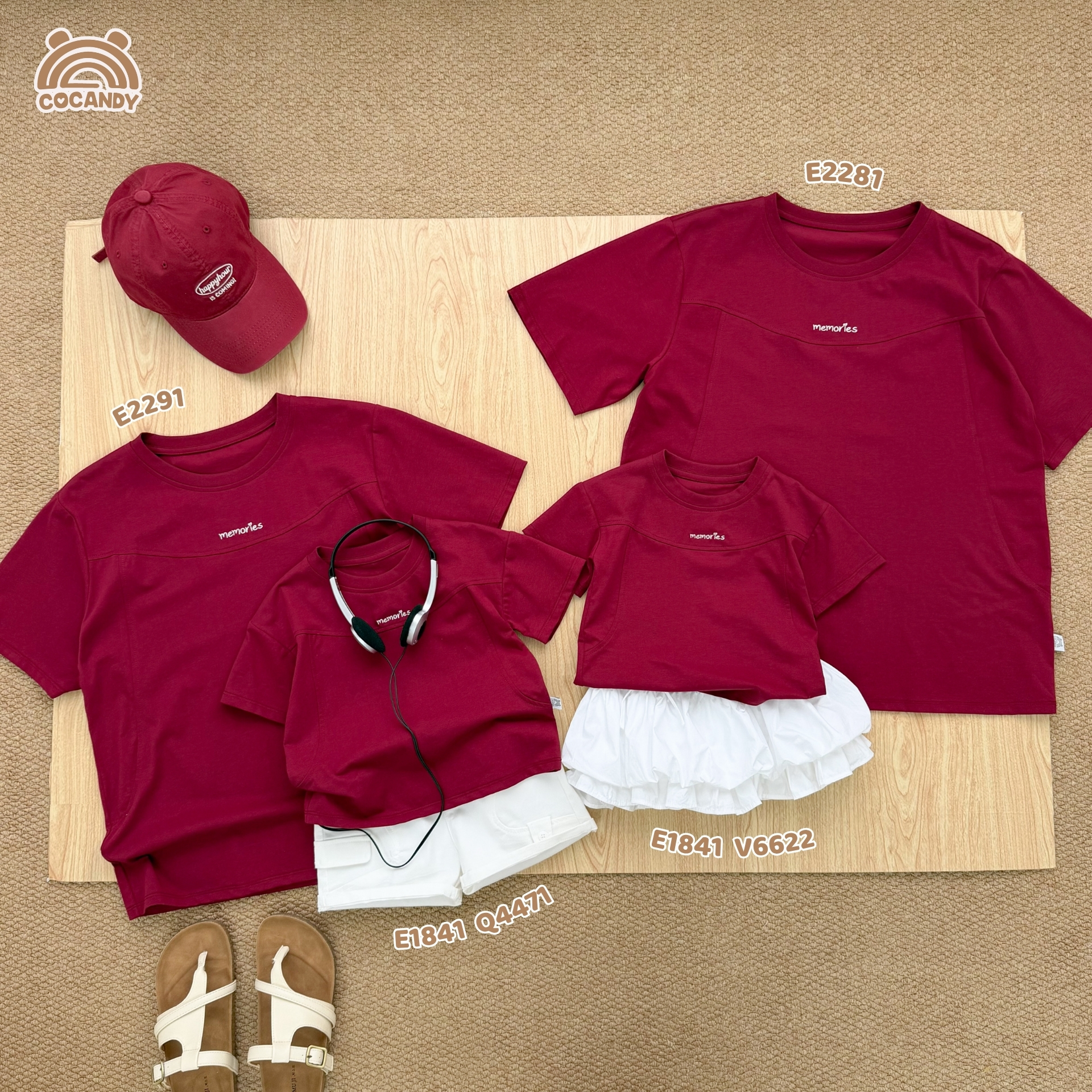Áo cộc cotton ĐỎ thêu logo COCANDY_thumbnail_7