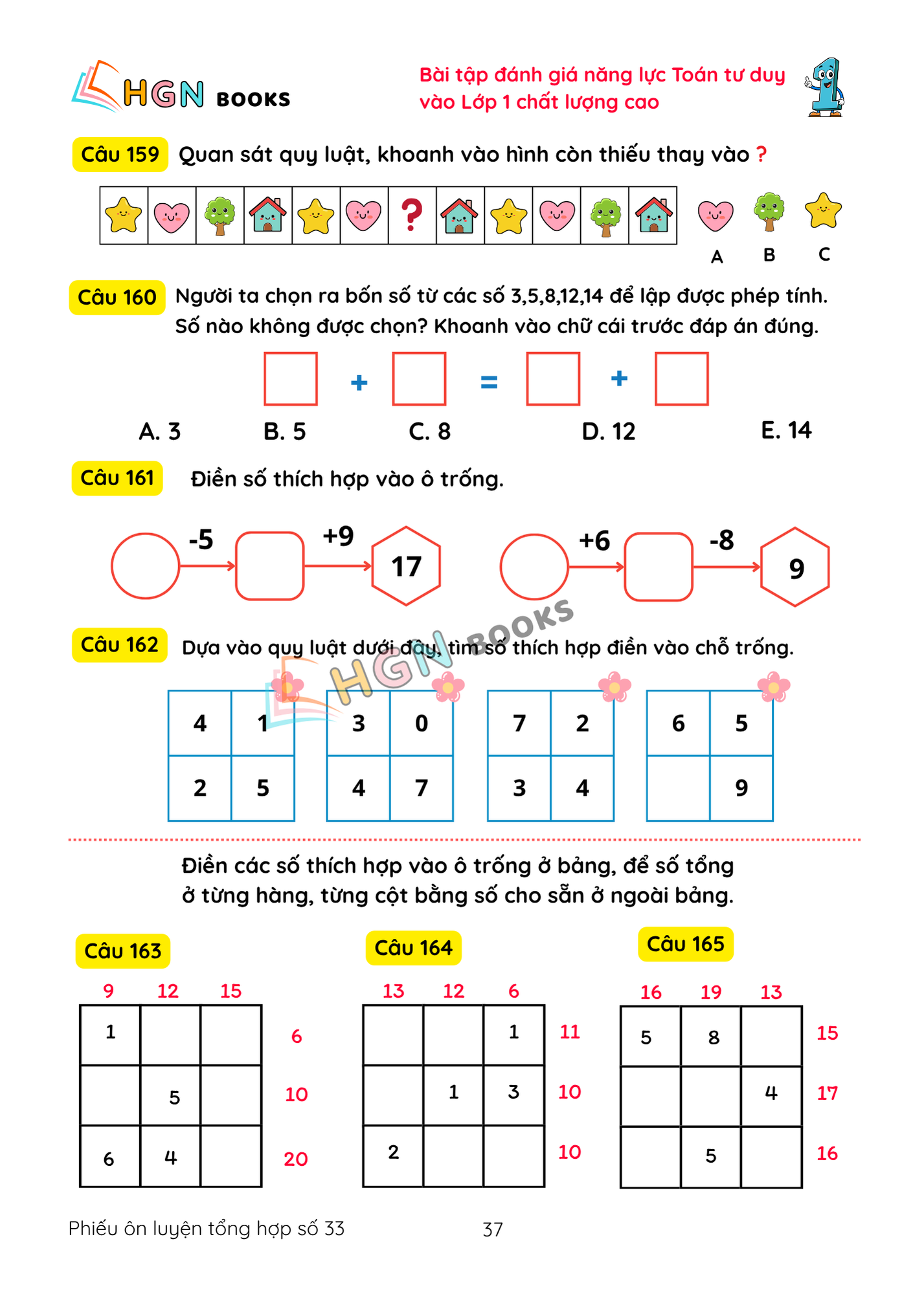 268 Bài tập đánh giá năng lực Toán tư duy, Đề cương ôn thi vào lớp 1 chất lượng cao_thumbnail_5